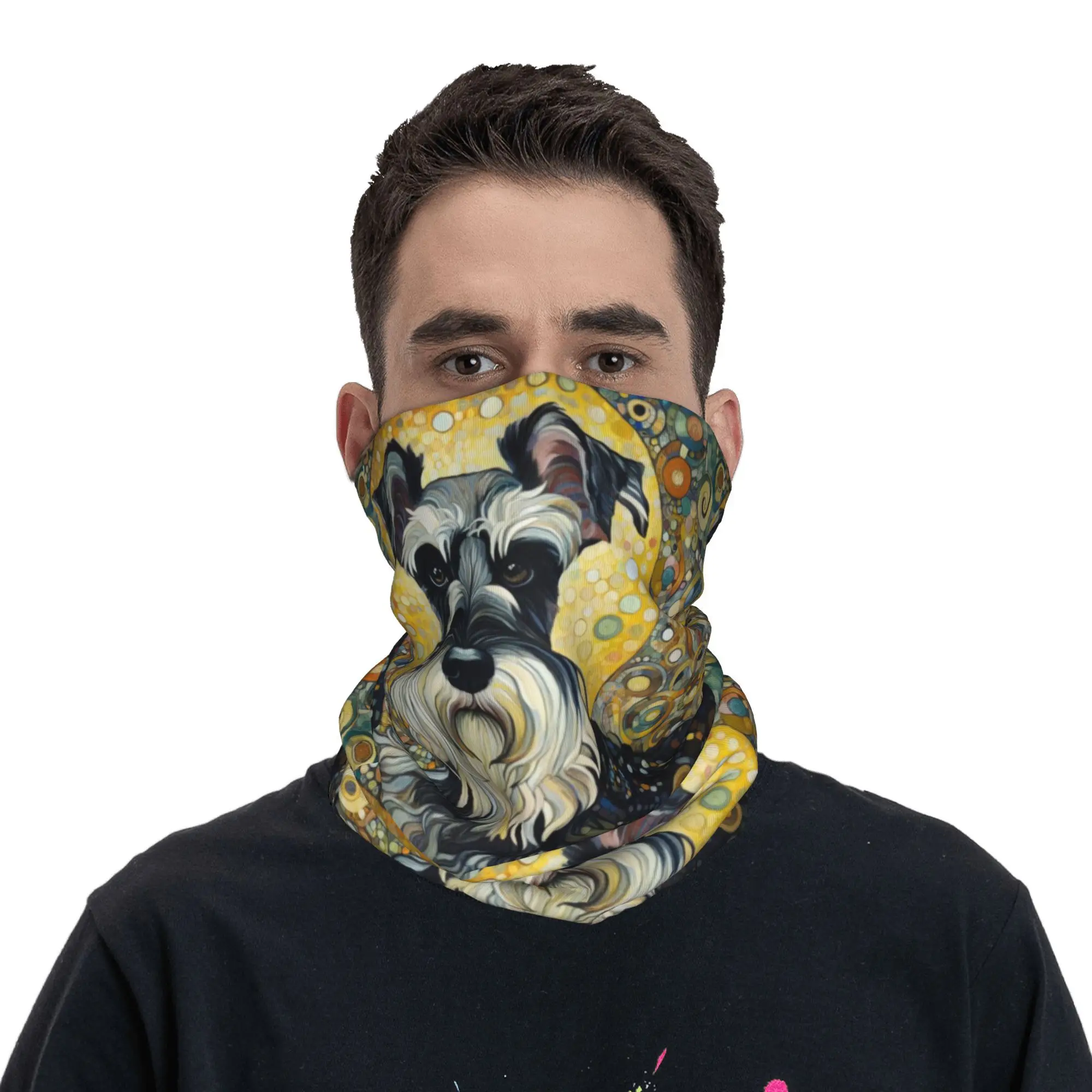 Pañuelo Schnauzer de estilo de arte moderno, polaina para el cuello, bufanda estampada para la cara, bufanda cálida para ciclismo, montar para hombres, mujeres y adultos a prueba de viento