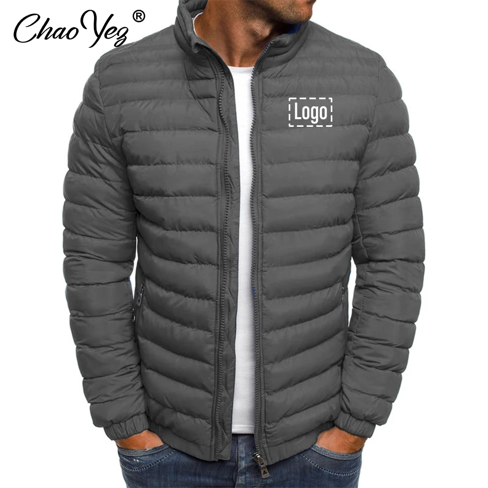 Chaqueta deportiva con logotipo para hombre, abrigo suave con cremallera, ropa informal a prueba de viento, cuello levantado, Tops masculinos, otoño