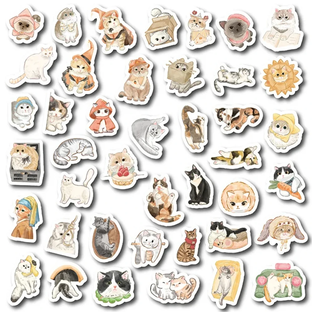 80 قطعة ملصقات القط لطيف الكرتون هريرة الكتابة على الجدران الشارات DIY بها بنفسك سكرابوكينغ حقيبة الأمتعة الهاتف المحمول Kawaii ملصق لعبة أطفال
