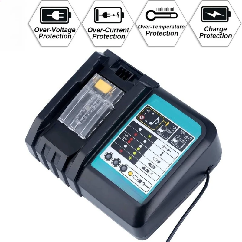 

Зарядное устройство для литиевых аккумуляторов Makita DC18RC14.4V-18V3A2, 21В, для электроинструментов, с длительным сроком службы и стабильной зарядкой