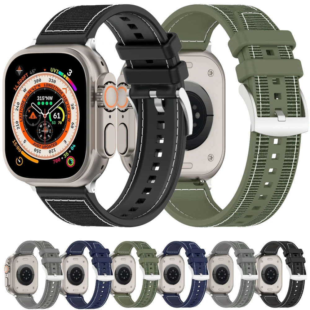 حزام سيليكون لساعة أبل ألترا ، سوار معصم بديل ، سوار معصم رياضي لساعة iWatch 6 ، 5 ، 4 ، SE ، 49 ، 10 ، 46 ، 42 ، 9 ، 8 ، 7 ، 45 ، 41 ، 44 ، 40