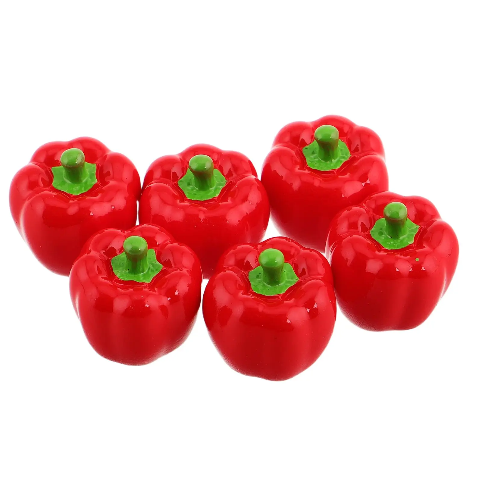 6 Pcs Miniatures Figurines Food Chili Ornament Miniature Garden Figurines Resin Decor Home Office Small Peppers