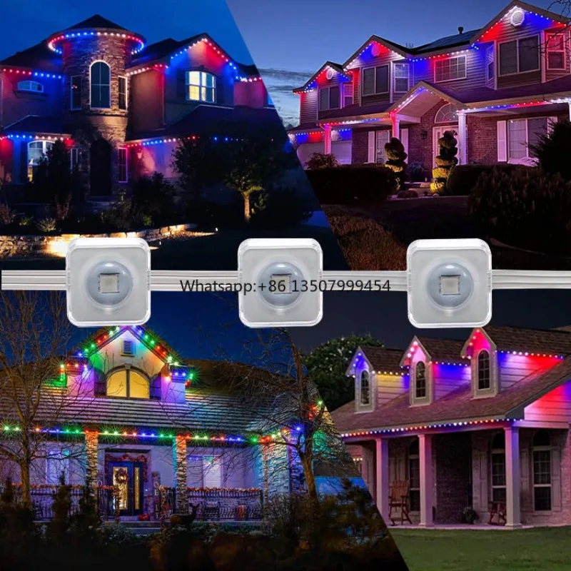 WiFi 제어 스마트 LED 스트립 조명 15M RGB 색상변환 IP66 방수 PVC 건물 외관 장식 미터당 30LED 썸네일 2