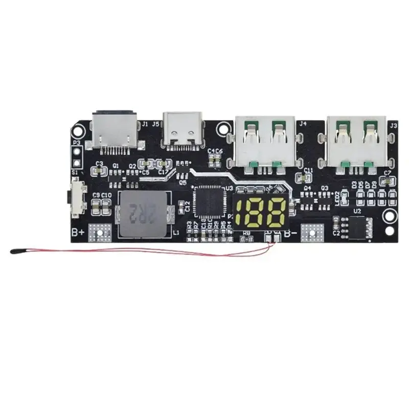 

DIGIT-QC4.0 QC3.0 LED Dual USB 5V 4.5A 22.5W Micro/Type-C USB Mobile Power Bank 18650 Charging Module Temperature Protection