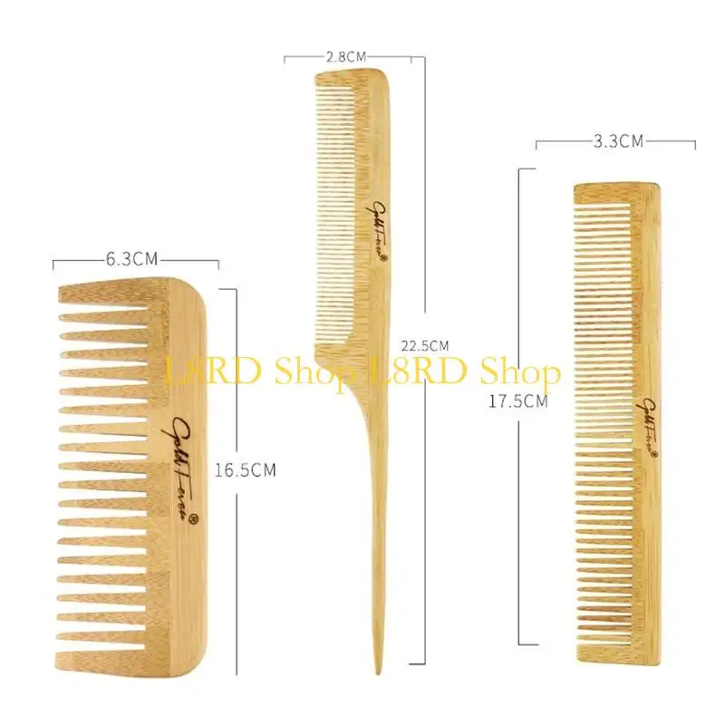 

L8RD 6Pcs Combs Healthy Paddle Scalp Hairbrush Bamboo Cushion for Head Massage B