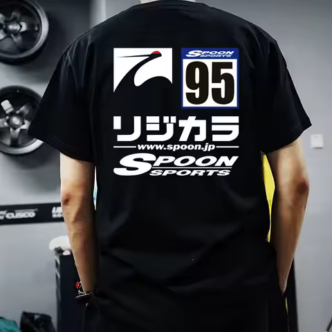 Japanese JDM Modified Car SPOON Civic Type R2025 Summer Pure Cotton Short-sleeved T-shirts for Men and Women