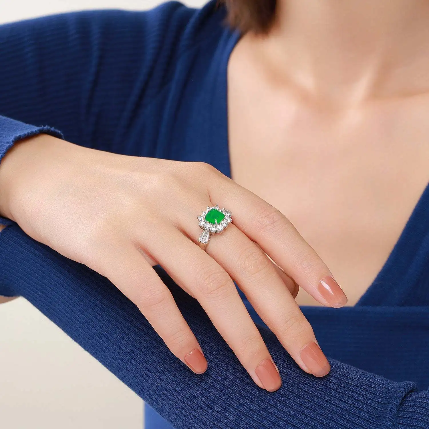 SONGYUN Luxury Jewelry 925 Sterling Silver Ring Zircon 7A Triangle Promise for Wife 18K Real Gold Plated Fine Jewelry Rings