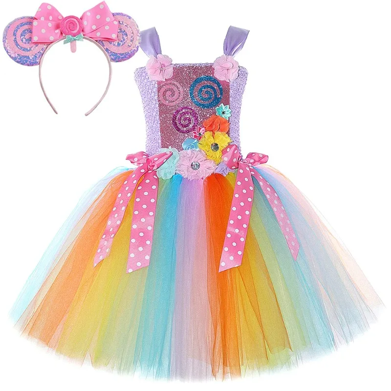 Toddler Donut-themed Tulle Tutu Dress, Festival Performance Costume, Girls Princess Dress for Christmas and New Year Party