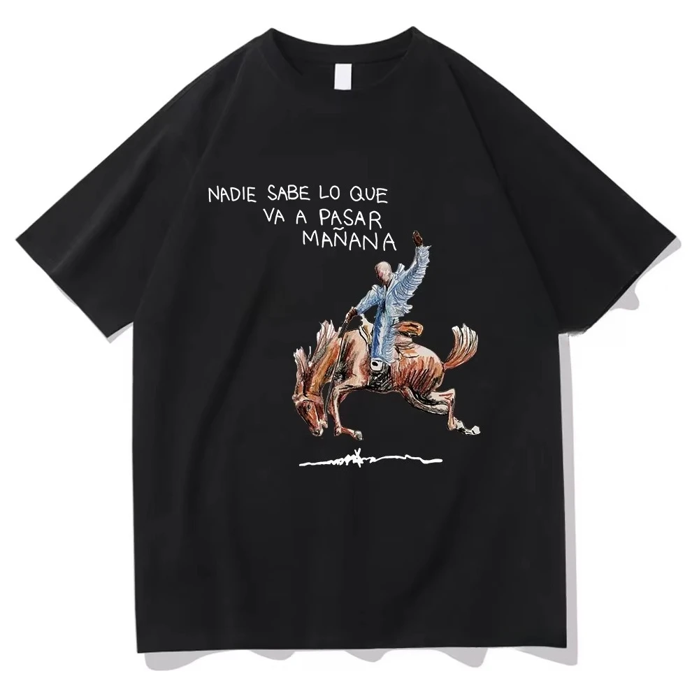Bad Bunny Nadie Sabe Tshirt Retro Un Preview 2026 Summer Relaxing Men's Aesthetic Tshirt Neutral High Quality Tshirt Fun Shirt