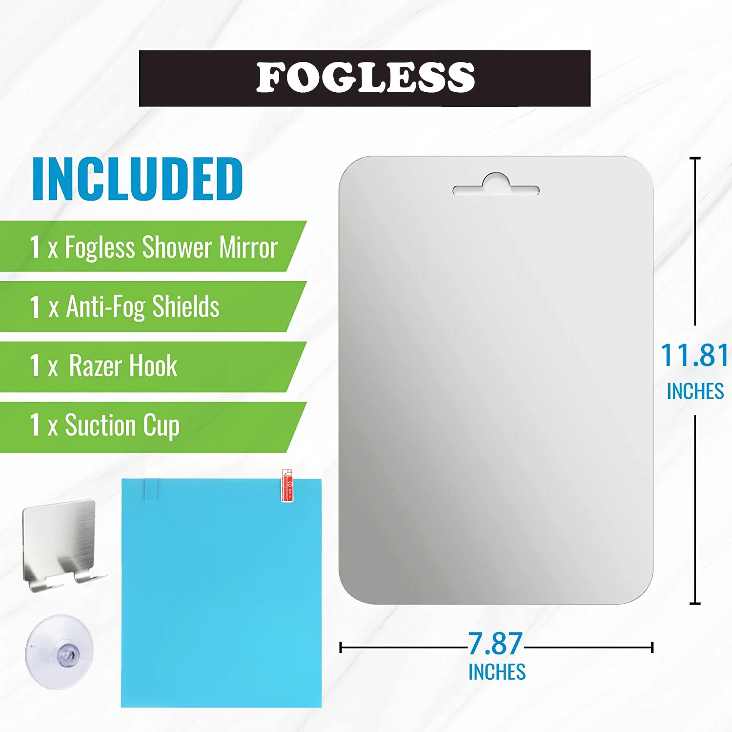 Big Size Acrylic Anti Fog Mirror Bathroom Tools Shower Shaving Washroom Accessories Fogless Fog Free Travel Mirror Unbreakable