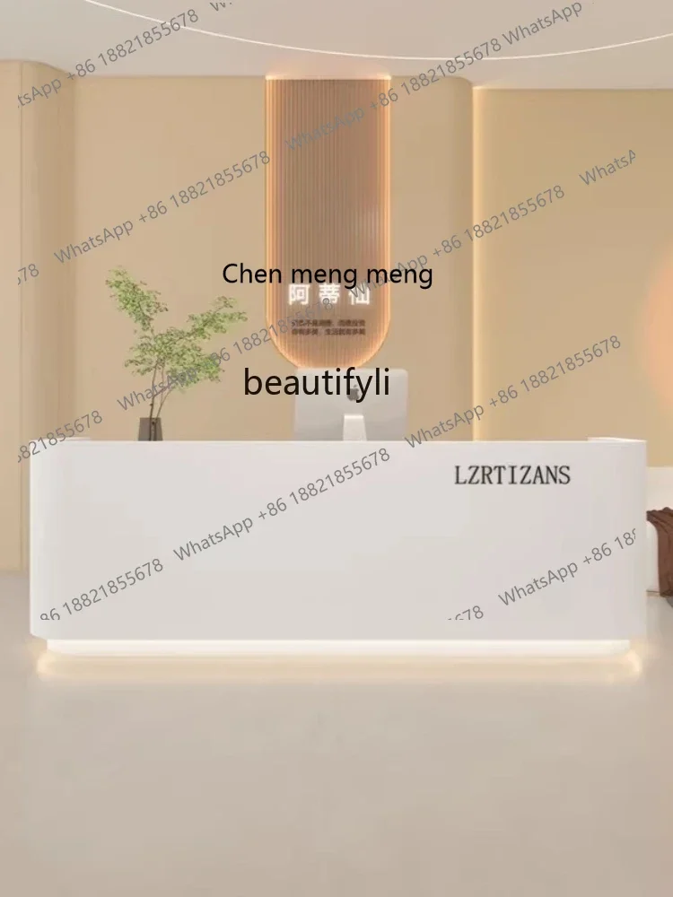 

X Cashier Desk Beauty Salon Simple Cream Style Cashier Desk Medical Beauty Dental Clinic Bar Counter Clothing Store