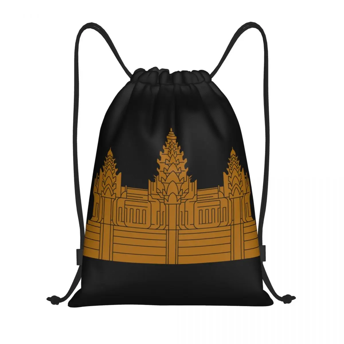 

Graphic Angkor Wat Khmer Cambodian Flag Multi-function Portable Drawstring Bags Sports Bag Book Bag