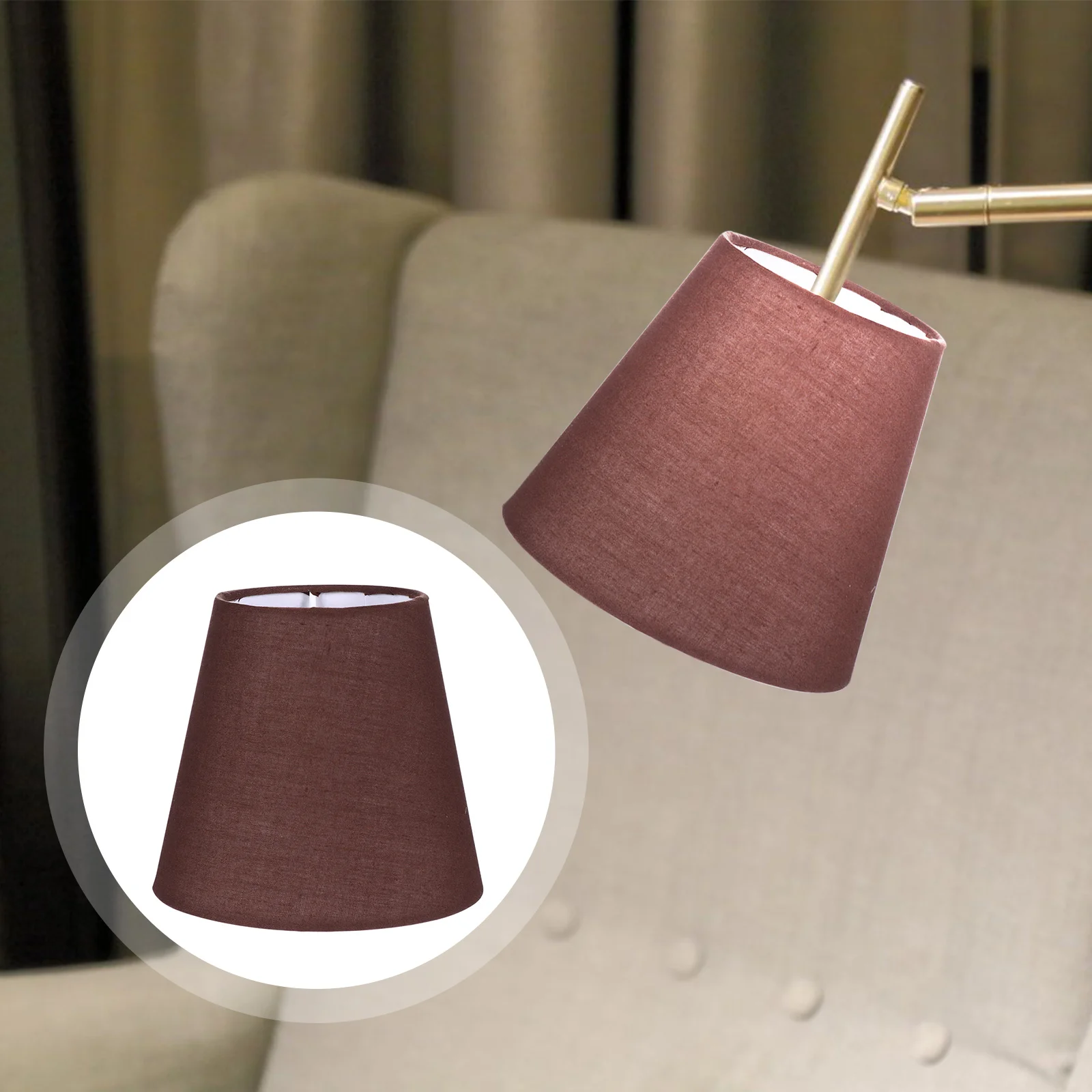 

Fabric Lampshade White Candlesticks Cloth Ceiling Accessory Cover for Light Shell