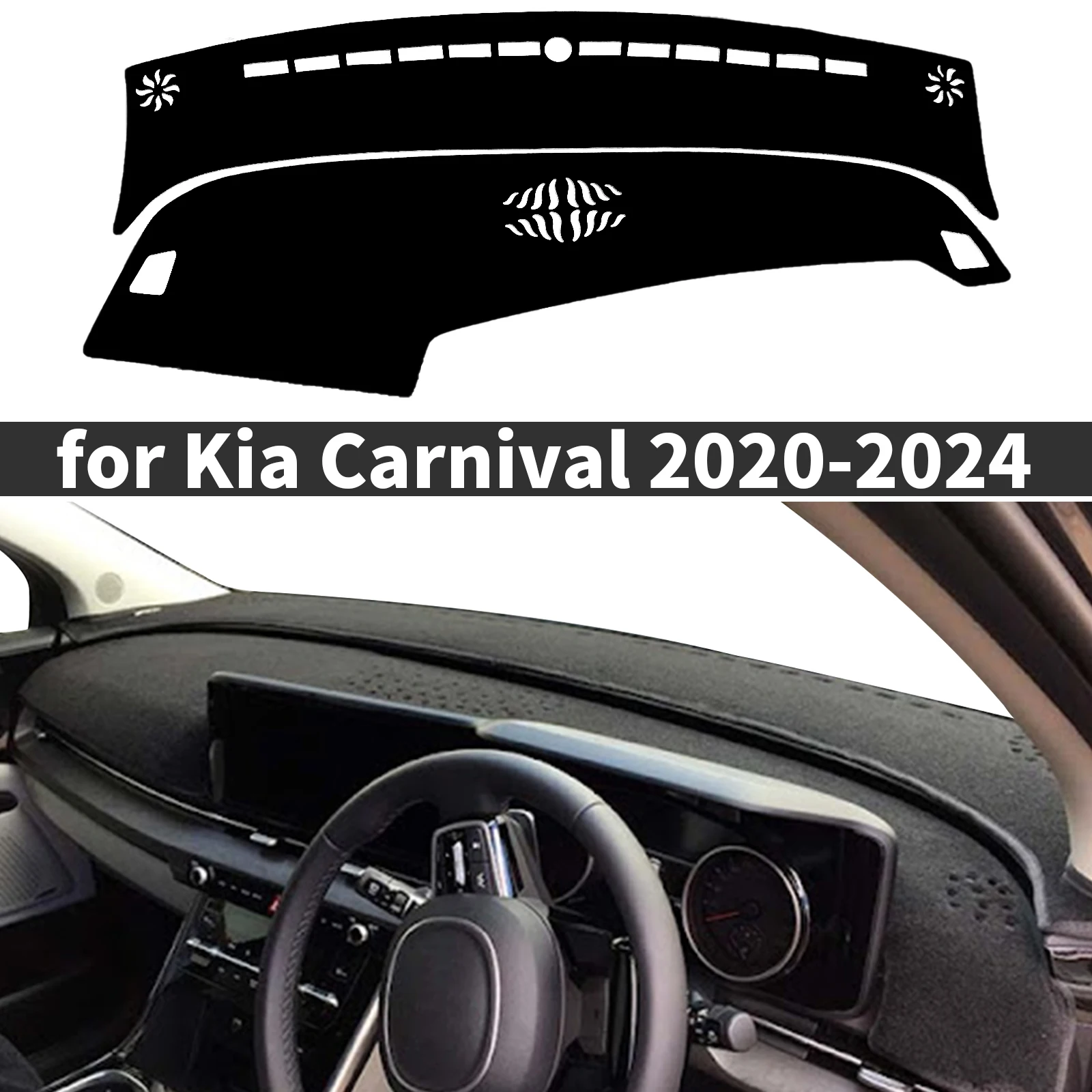 

for Carnival KA4 2024 2023 2022 2021 2020 Car Dashboard Cover Mat Sunshade Anti‑Slip Anti‑UV Dash Cover Interior Accessories