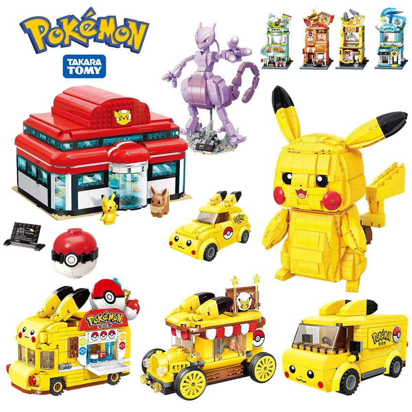 NEW Cartoon Anime Pokemon Pikachu Greninja Model Building Blocks Bricks Sets Classic Movie Dolls Kids Toys For Children Gift