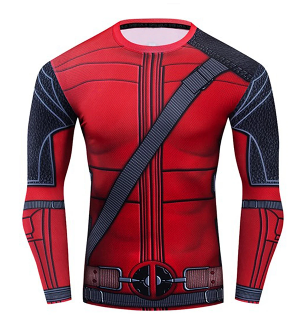 Men\'s Compression T-shirt Super Hero N-wing Long Sleeves T Shirt Tops Tight Cycling Sport Tee Costume