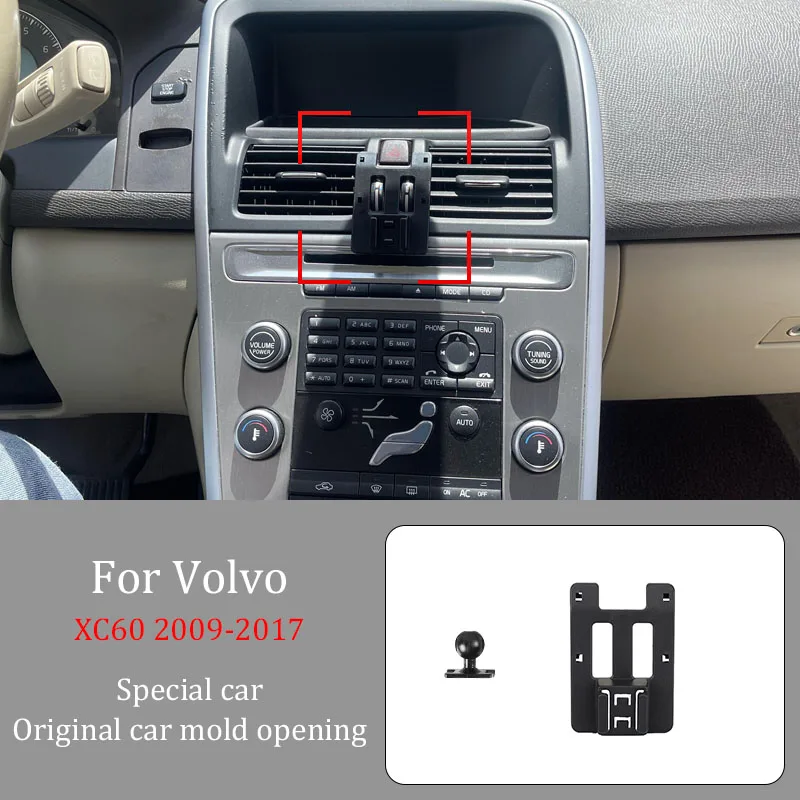 

Автомобильный держатель телефона для Volvo XC60 2009-2017, беспроводное зарядное устройство с автоматическим зажимом 360° ° Вращающийся навигационный кронштейн