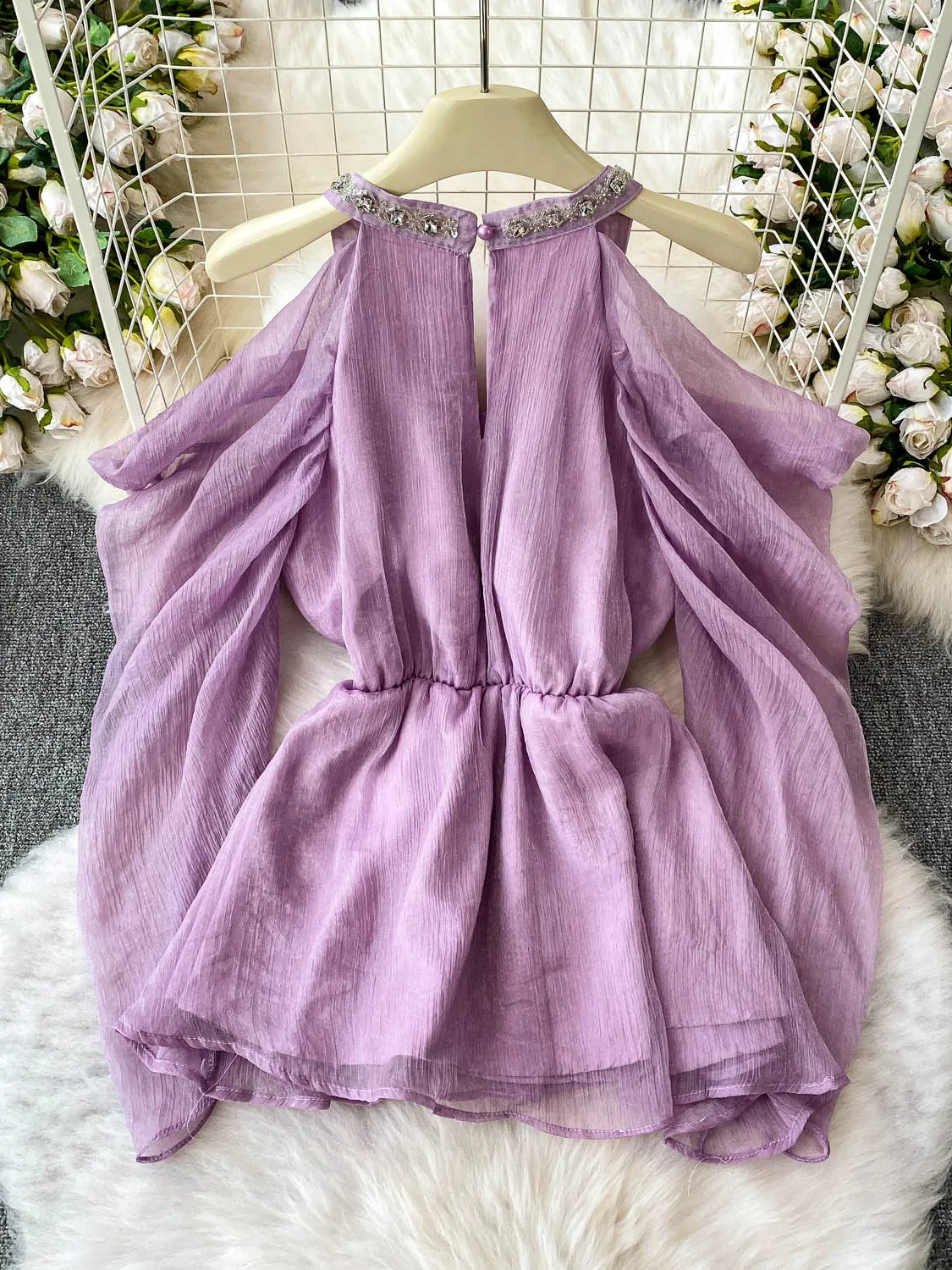 กระโปรงยาวทรงวี แต่งเพชร ผ้าเนื้อนุ่ม ยืดหยุ่น เอวยางยืด สไตล์เกาหลี ทรงหลวม ใส่สบาย เหมาะสำหรับฤดูร้อน