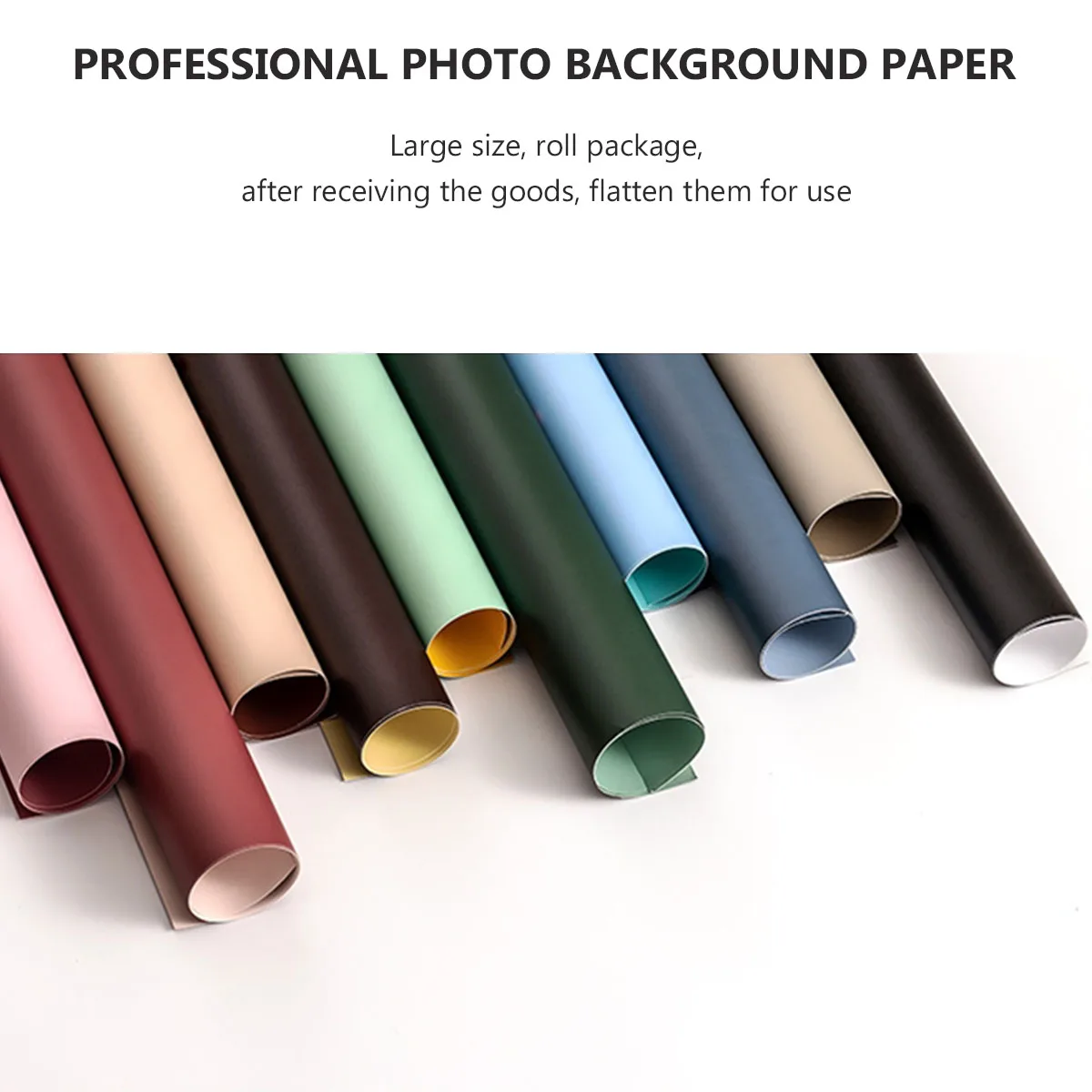 

1pc Photography Background Paper Professional Photo Backdrop Pure Color Portrait Video Shoot Props Wallpaper Durable Material
