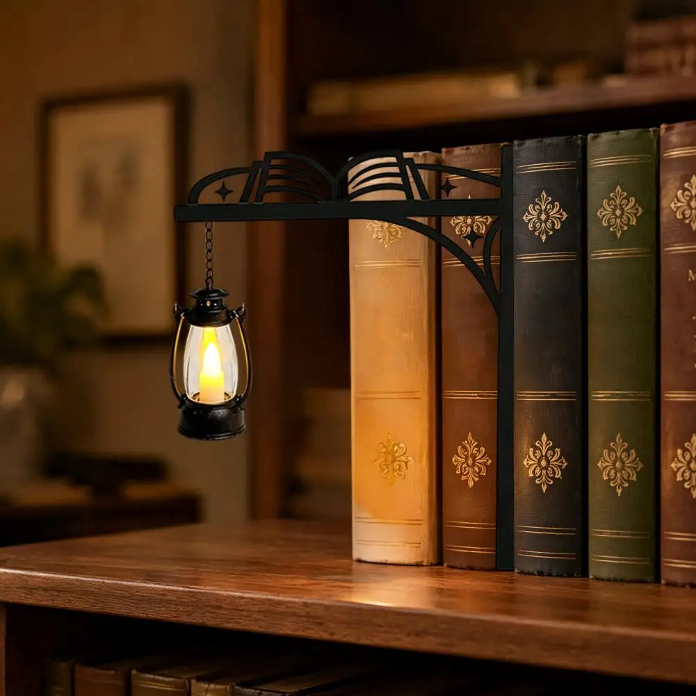 Library Lantern Mini Bookshelf Lamp Vintage Hanging Lantern Bookshelf Warm Glow Light for Home Library Study And Reading Corner view 4
