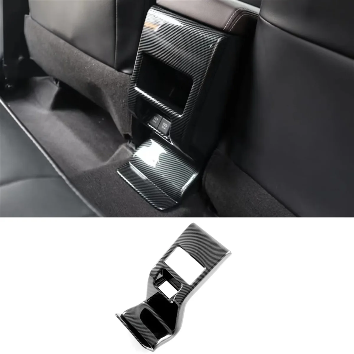 For Toyota Yaris Ativ/Vios 2023 2024 Car Rear Air Outlet Vent Cover Trim Accessories ABS Carbon Fiber