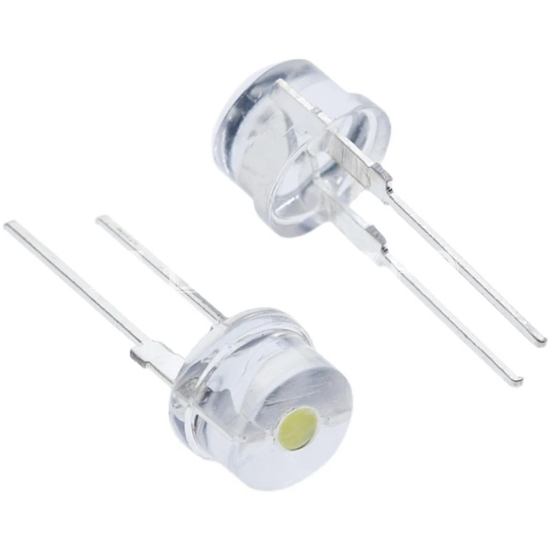 F8 8mm 0.5W/0.75W Clear Straw hat LED Super bright lamp Wide Angle Transparent Strawhat White/Red/Blue/Yellow/Green