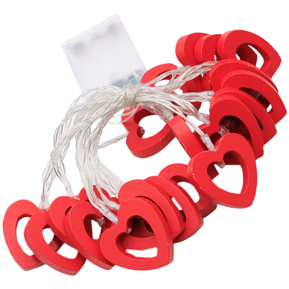 20LED عيد الحب LED الجنية سلسلة ضوء الخشب القلب بالطاقة شكل قلب سلسلة ضوء 3 متر حفل زفاف عيد الحب