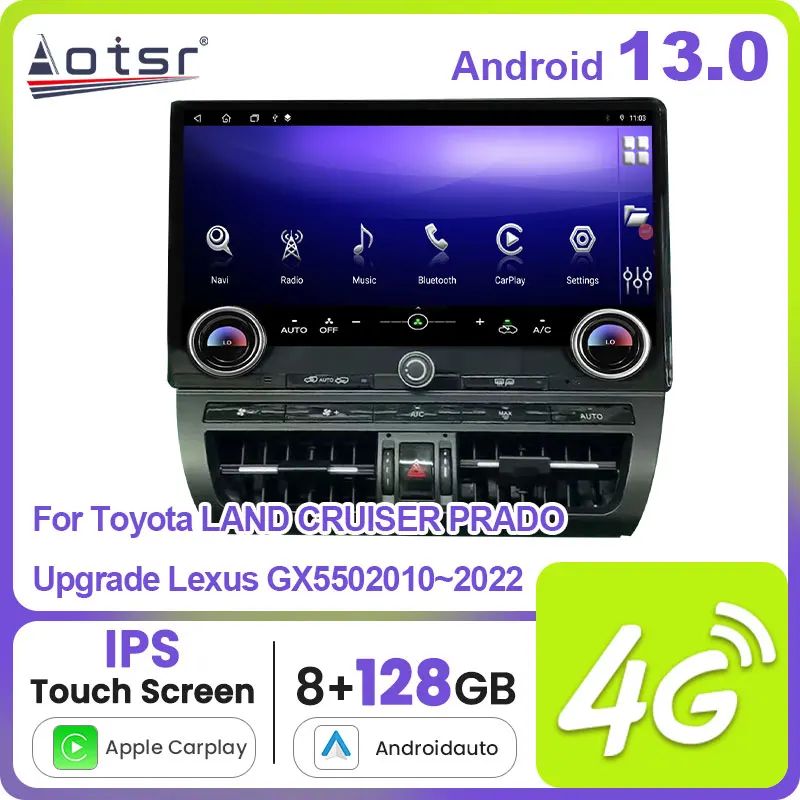 

13,1 дюймовый Android 13,0 для Toyota LAND CRUISER PRADO Upgrade Lexus GX550 2010 ~ 2022 автомобильный радиоприемник, мультимедийный плеер, автомобильный DVD