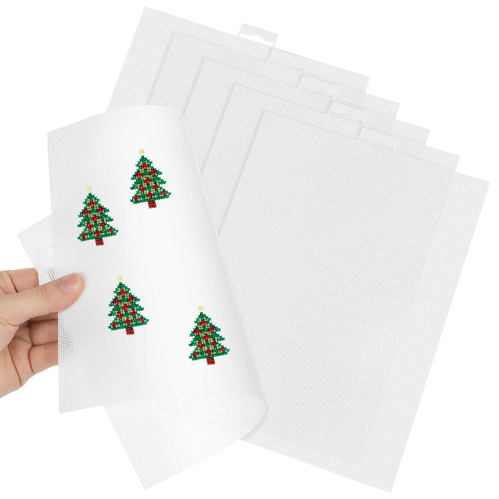 Plastic Canvas Sheets 6 Pack 11 by 8 Point 2 Inch Mesh for Cross Stitch Crochet Knitting Embroidery DIY Crafts