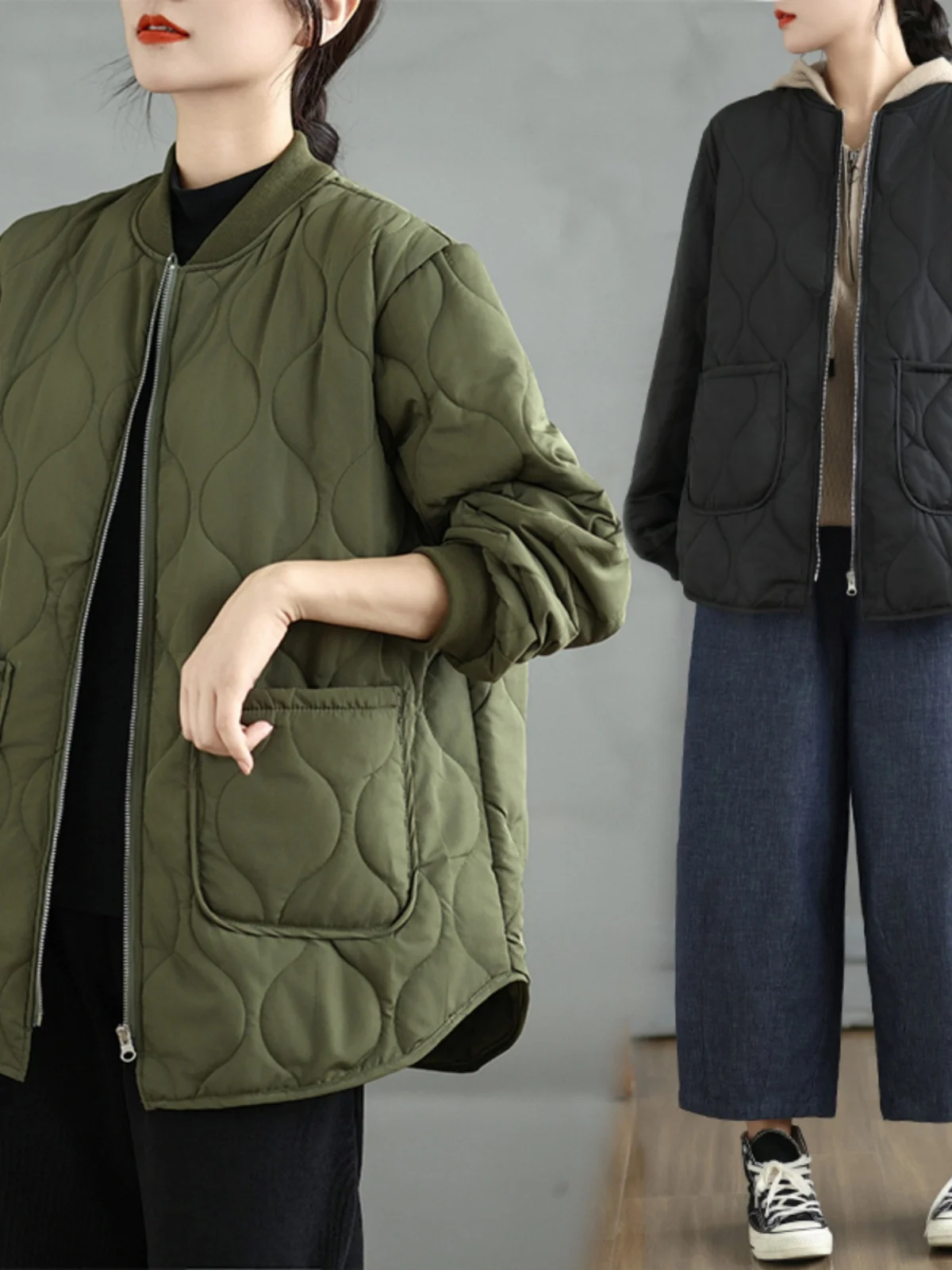 

Легкая женская зимняя куртка свободного кроя из хлопка с наполнителем, комфортная, больших размеров, в корейском стиле, для повседневной носки