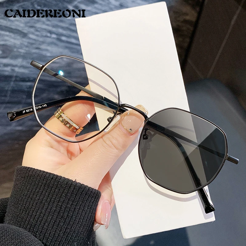 

CAIDERONI модные повседневные ретро многоугольные очки для чтения с защитой от синего света для близорукости женские настраиваемые очки по рецепту 8219