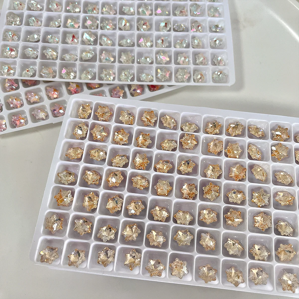 20PCS K9 3D 반짝이는 네일 아트 눈송이 라인스톤 참 장식품 크리스탈 액세서리 네일 장식 매니큐어 용품