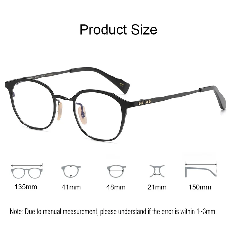 Handmade Luxury Brand Men' Pure Titanium Irregular Round Frame Glasses Women Patchwork Color Individual Optical Eyeglasses
