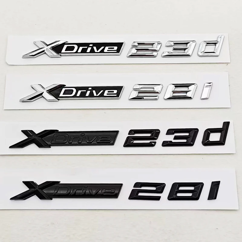 

3D ABS Car Letters Logo XDrive 23d 28i Rear Trunk Badge Fender Side Emblem Sticker For X1 X3 E84 F48 F25 G01 E83 Accessories
