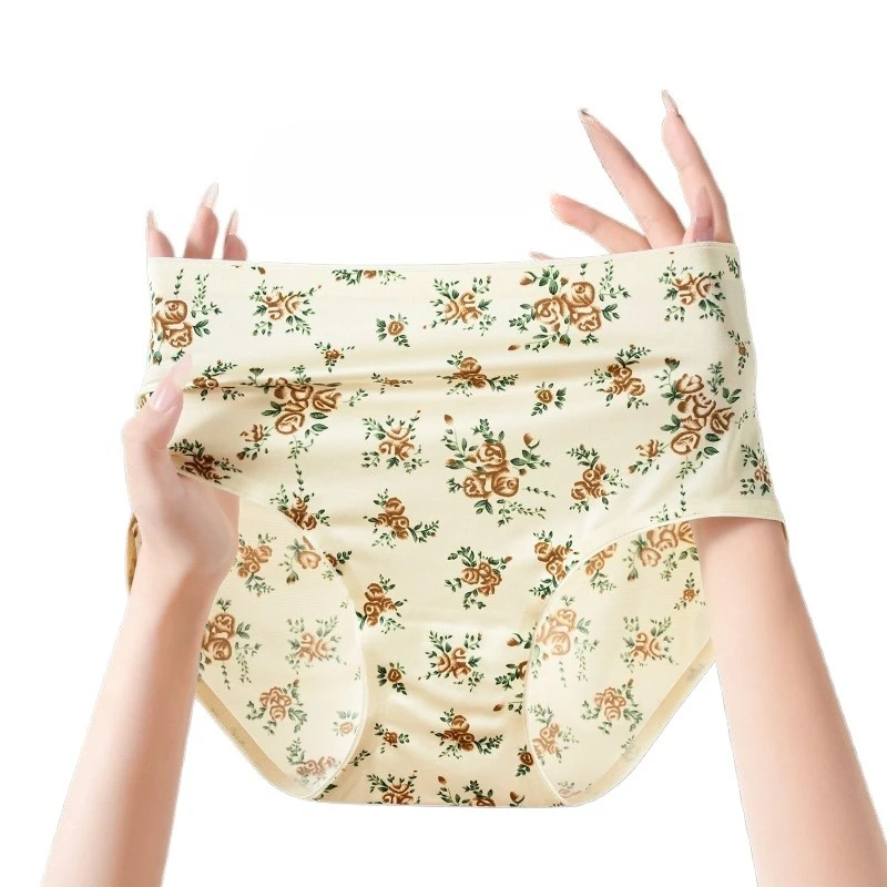 

Янтарный стример, антибактериальное новое атласное нижнее белье с принтом, легкий живот, женское корректирующее белье без маркировки, пробиотическое нижнее белье, женское красивое