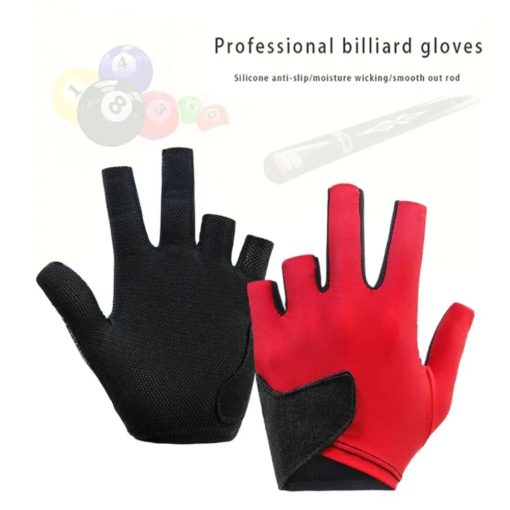 

New Five Fingers Snooker Glove Anti Skid Nylon Billiard Glove Elastic Breathable Training Glove Fitness Accessories