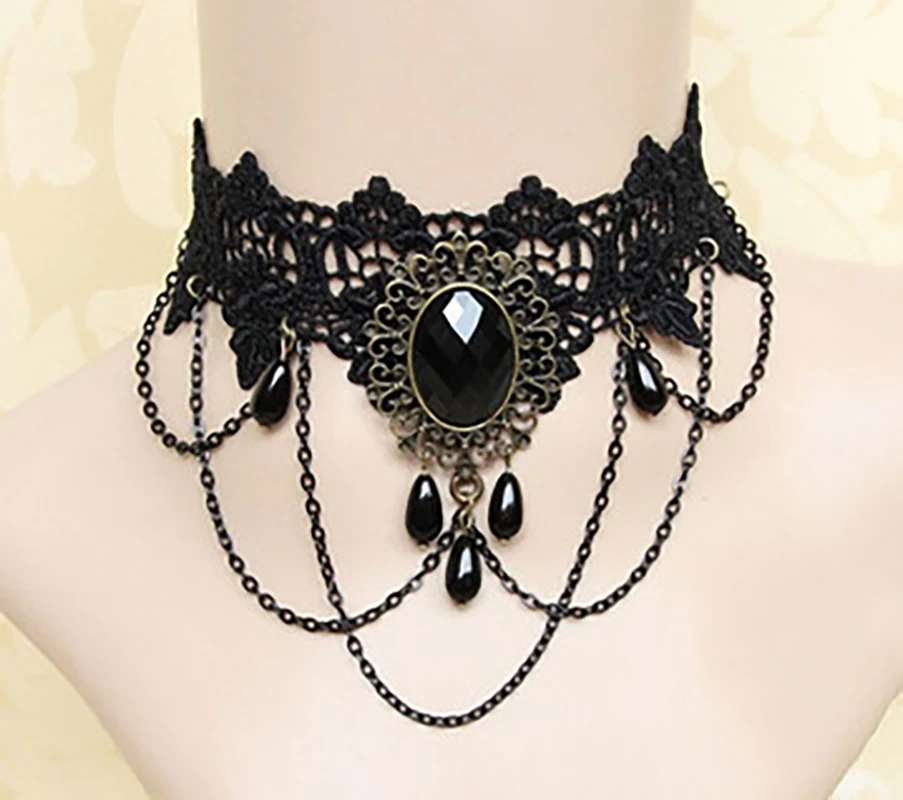 Halloween Elegant Sexy Women Girl Choker Retro Gothic Lace Necklace Victorian Steampunk Collar Jewelry Party Wedding Princess