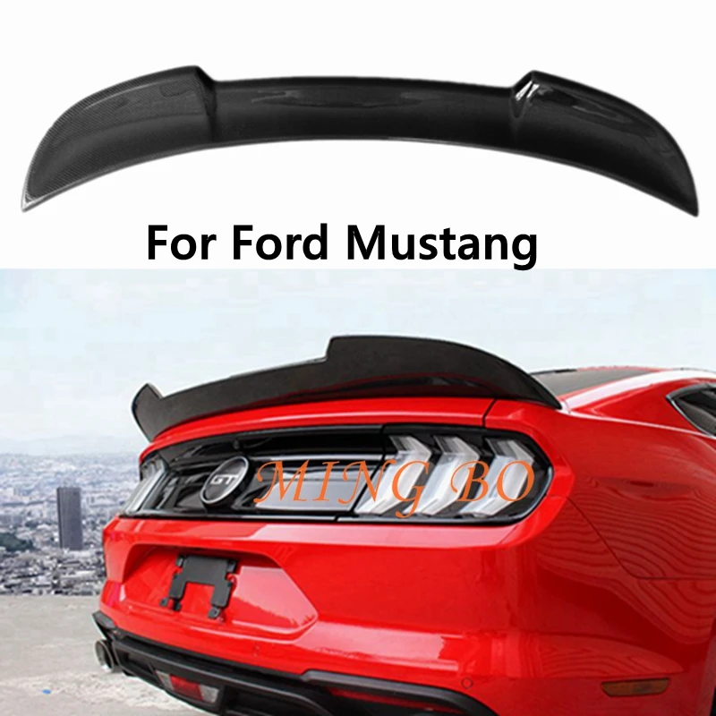 

For Ford Mustang 2015 2016 2017 Carbon fiber Rear Spoiler Trunk wing FRP Forged carbon