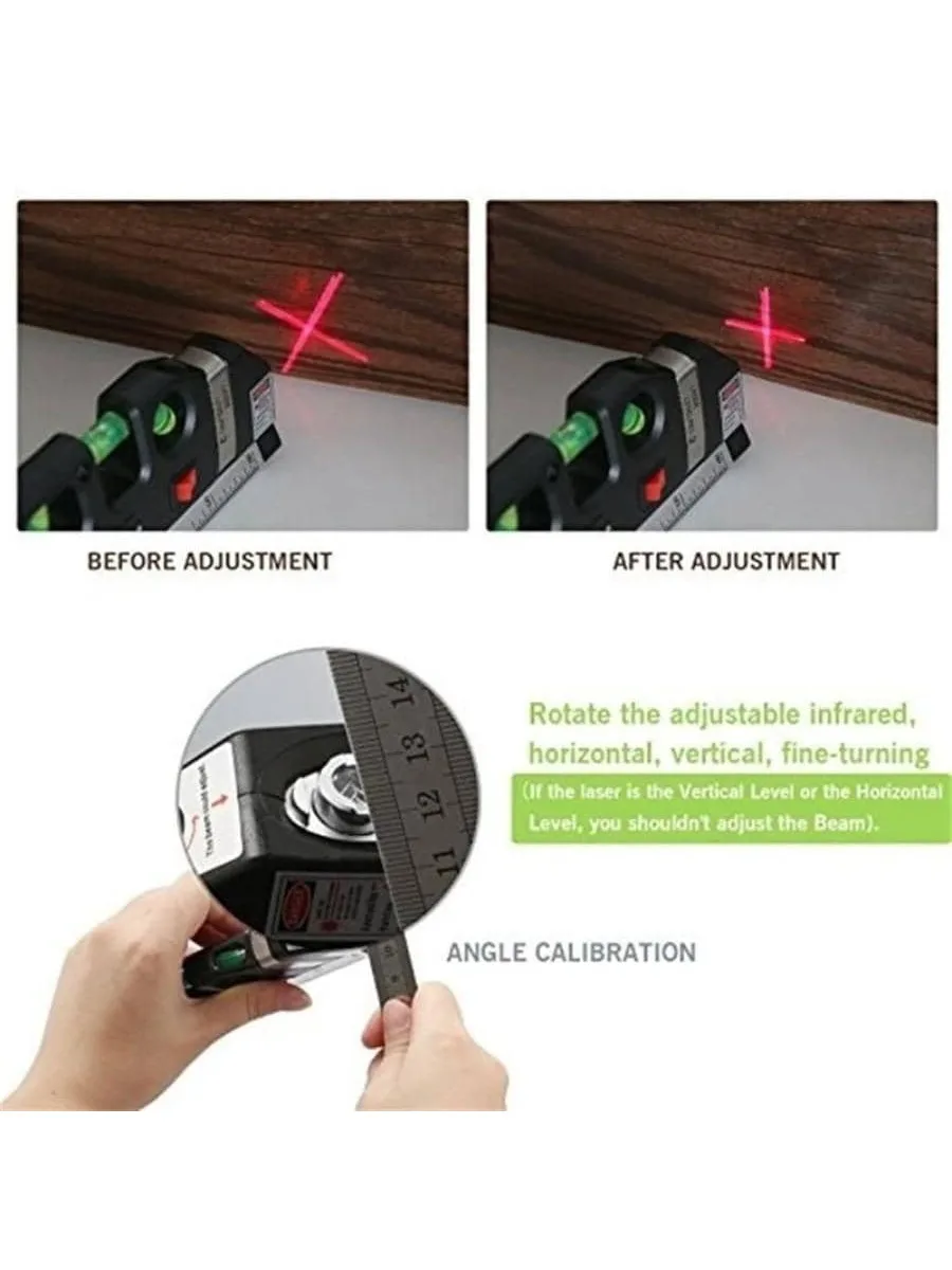 Home Multi-function High Precise Laser Leveling Instrument with Steel Ruler Cross Straight Line Laser Level Measuring Tools