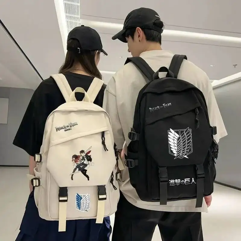 Anime Game Black Blue White Attack On Titan Shingeki No Kyojin  Student Kids Teens School Bags Backpacks Girls Boys