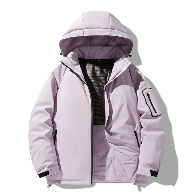 

Winter Outdoor Warmth Waterproof Windproof Fashion Trend Thick Warm Hooded Cotton-Padded Jacket Casual Loose Comfortable Coat