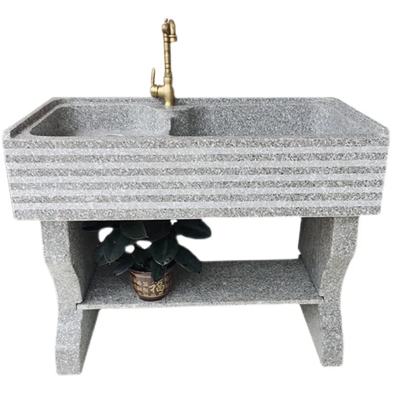 

Outdoor wash basin granite balcony laundry sink with washboard stone sink basin courtyard marble laundry pool