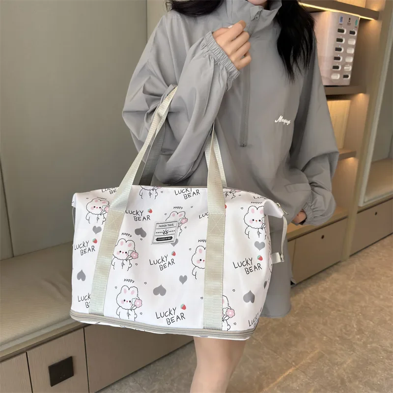 Fitness Bag Dry Wet Separation Yoga Bag Women's Oxford Cloth Swimming Luggage Bag Large Capacity Short Distance Travel Tote