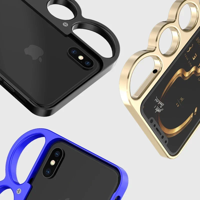 Fashion Colorful Aviation Aluminum Shockproof Border Phone Case Cover With Finger Ring For iPhone 13 12 11 Pro X 8 SE 2020 6S 5S