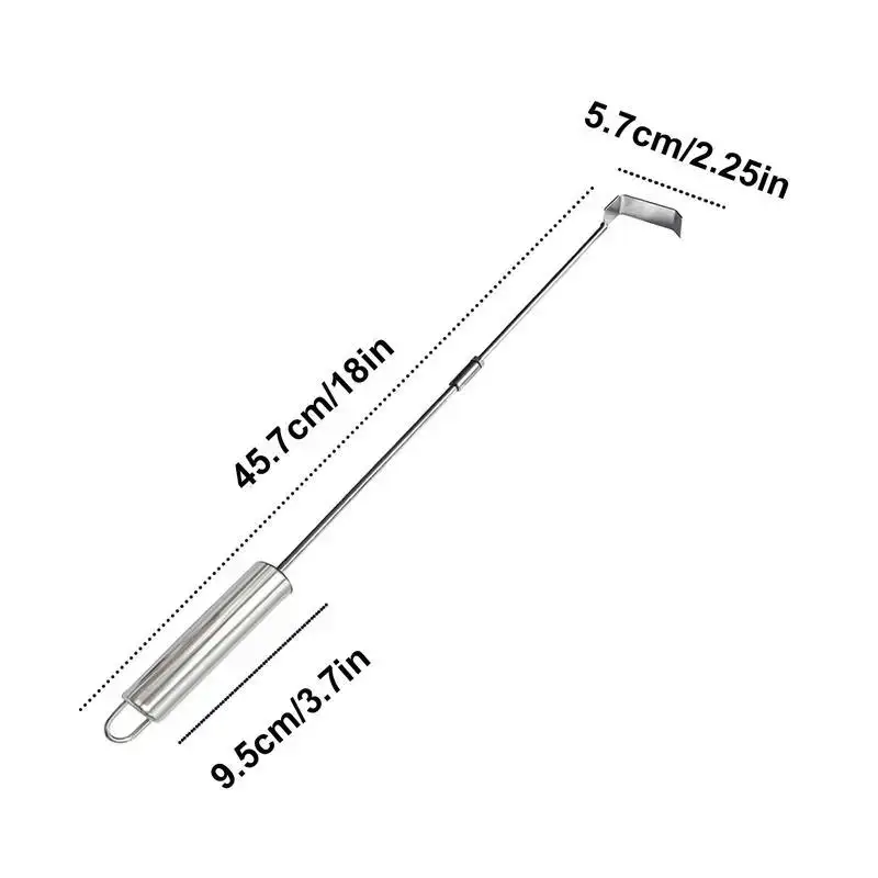 

46cm Stainless Steel Charcoal Ash Rake Extendable BBQ Hoe Tool Tool Ash Cleaning Steel Accessories Grill Stove Tool Stainless