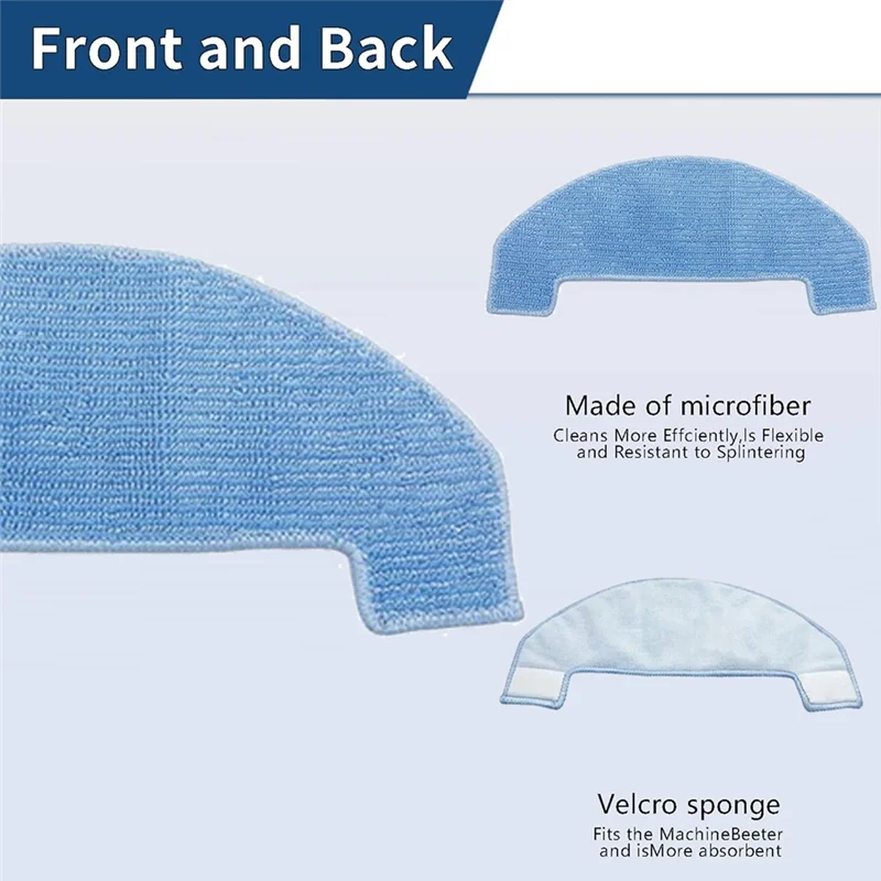 

A54Z 6PCS Mop Cloth Pads Fordreame MOVA E20 / MOVA E20 Plus / MOVA E10 / Trouver E10 Forirbis Bean 0421 Replacement Parts 6PCS