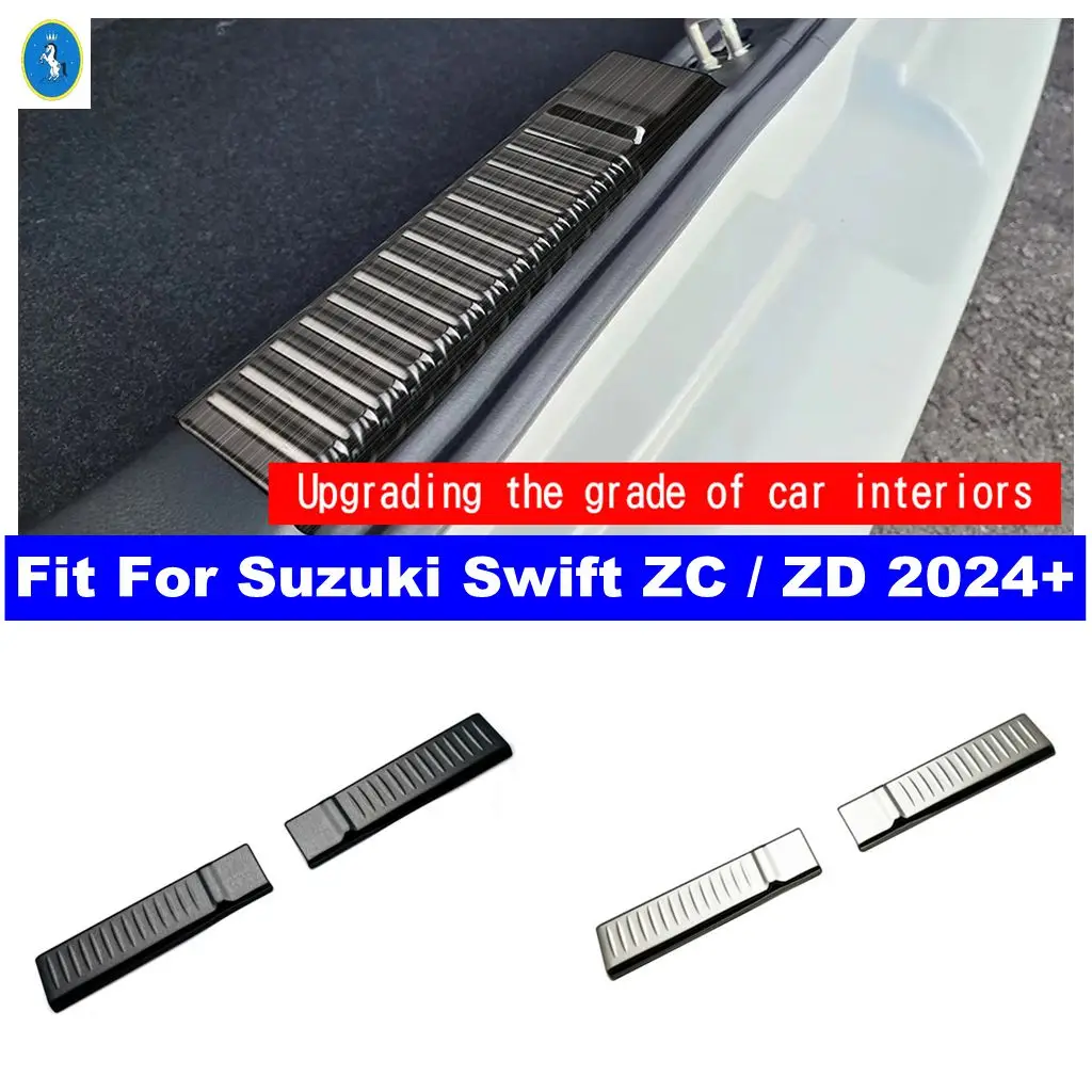 

For Suzuki Swift ZC / ZD 2024 2025 Car Rear Bumper Door Sill Plate Guard Panel Protection Cover Trim Stainless Steel Accessories