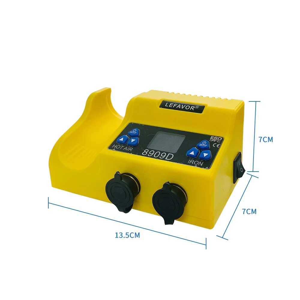 8909D 2 In 1 Digital Soldering Station , Soldering Iron + Hot Air Gun BGA SMD Welding Tool , Full Color LED Screen