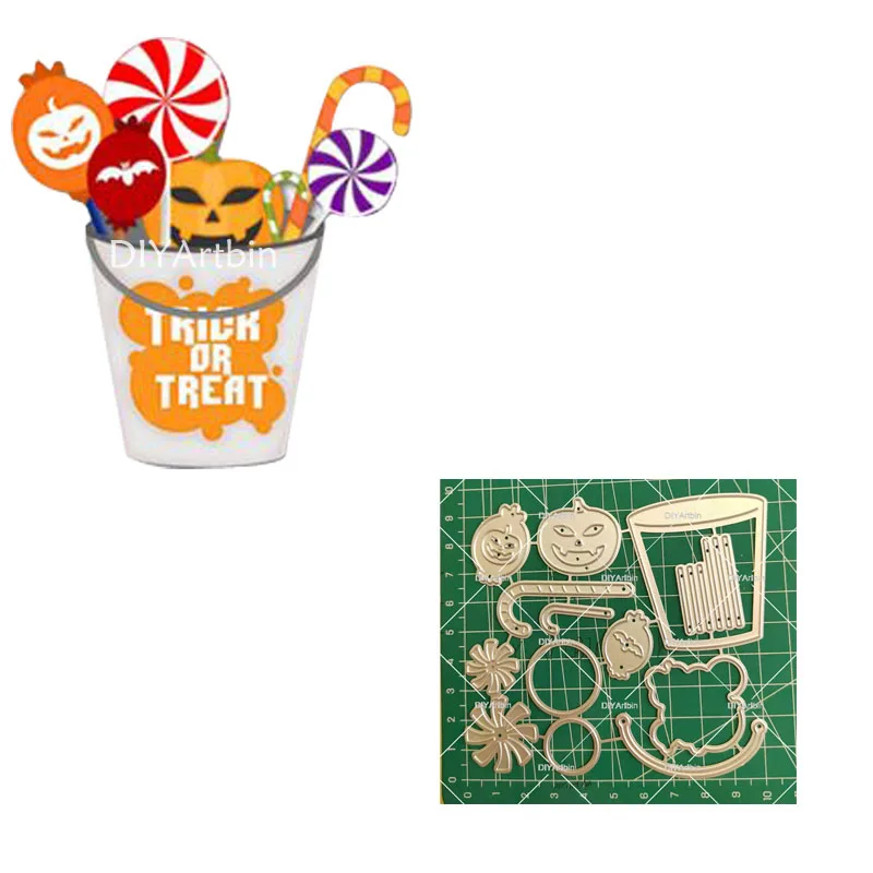 2022 New Trick Or Treat Bucket  Halloween Cutting Dies  For Handmade Greeting Cards Frame Die Embossing Craft Dies