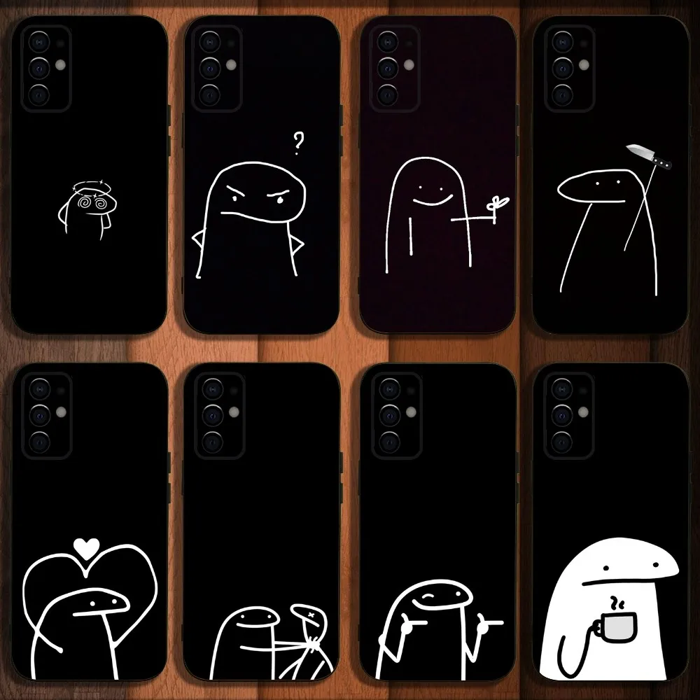 S-Stickerman F-Flork Funny Phone Case For Samsung S24,S21,S22,S23,S30,Ultra,S20,Plus,Fe,Lite,Note,10,9,5G Black Soft Cover